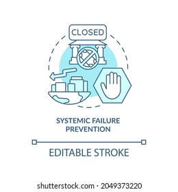 Systemic collapse prevention concept icon. Crisis, bank panic prevention. Financial help abstract idea thin line illustration. Vector isolated outline color drawing. Editable stroke