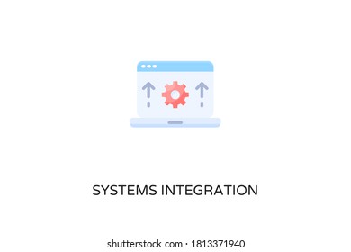 Systems Integration flat icon in vector. Logotype