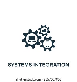 Systems Integration icon. Monochrome simple Industry 4.0 icon for templates, web design and infographics