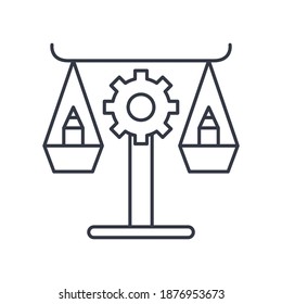 Systems and science icon, linear isolated illustration, thin line vector, web design sign, outline concept symbol with editable stroke on white background.