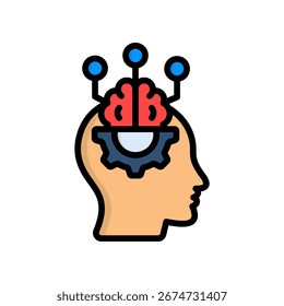 Icono de pensamiento de sistemas Ilustración vectorial de color lineal
