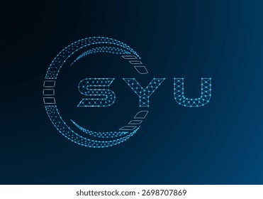 SYU low poly letter logo vector design. SYU lower poly logo design. Low poly logo.