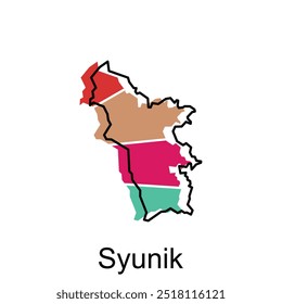 Syunik Province map vector design - administrative division of Armenia Country, logotype element for template