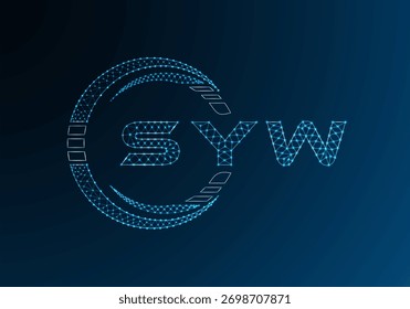 SYW low poly letter logo vector design. SYW lower poly logo design. Low poly logo.