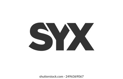 SYX logo design template with strong and modern bold text. Initial based vector logotype featuring simple and minimal typography. Trendy company identity ideal for businesses brand presence.