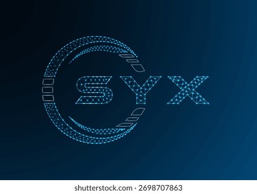 SYX low poly letter logo vector design. SYX lower poly logo design. Low poly logo.
