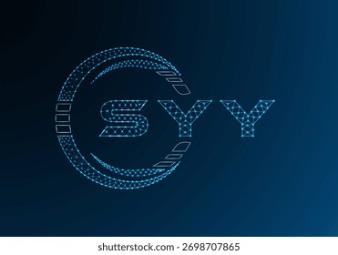 SYY low poly letter logo vector design. SYY lower poly logo design. Low poly logo.