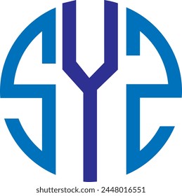 SYZ Círculo logo diseño, icono, símbolo, archivo de Vector