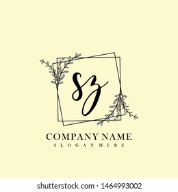 SZ Initial beauty floral logo template