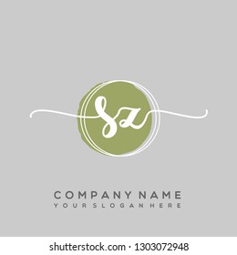 SZ Initial Handwriting logo template vector