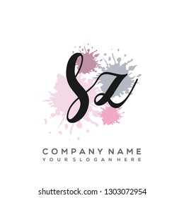 SZ Initial Handwriting logo template vector