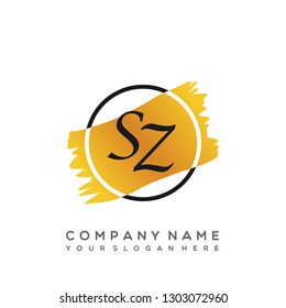 SZ Initial Handwriting logo template vector