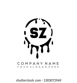 SZ Initial Handwriting logo template vector