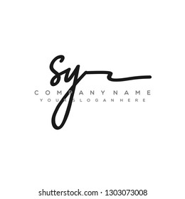 SZ Initial Handwriting logo template vector