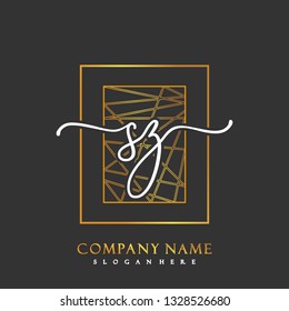 SZ Initial Handwriting logo template vector