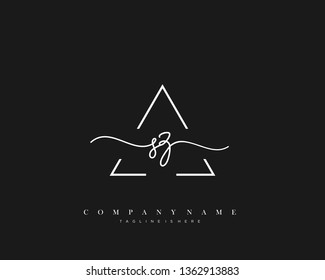SZ initial handwriting logo template vector