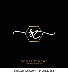 SZ Initial handwriting logo template