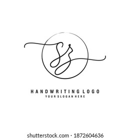 SZ Initial handwriting logo template vector