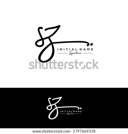 SZ Initial letter handwriting and signature logo. Stock fotó © 