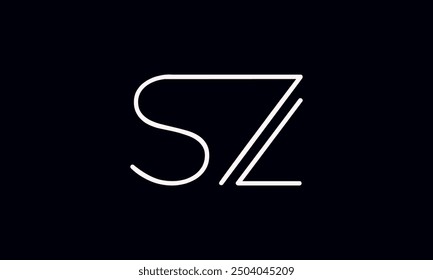 SZ initial letter logo design. SZ logo design vector in black background.