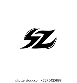 vector de diseño de ilustración de logotipo de letra inicial de SZ