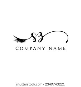 SZ initial Logo lash logo eyelash vector modern