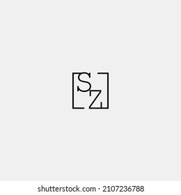 SZ initial logo in line concept in high quality professional design that will be best for companies