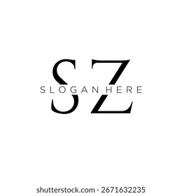 SZ logotipo do monograma inicial com design de estilo empresarial