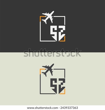 SZ initial monogram logo with square style design. Stock fotó © 