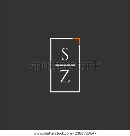 SZ initial monogram logo for technology with square style design Stock fotó © 