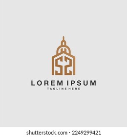 SZ initial monogram real estate logo with imperium style desgn