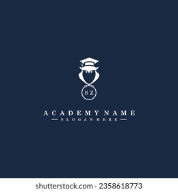 SZ Initials Academy Logo Vector Art Icons and Graphics