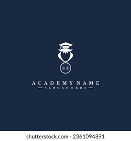 SZ Initials Academy Logo Vector Art Icons and Graphics