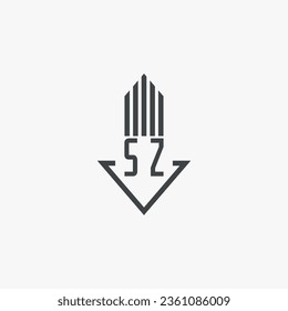 SZ initials Real Estate Logo stock illustration. Logo vector
