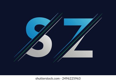 sz letter colorful logo in the circle. Vector Logo 