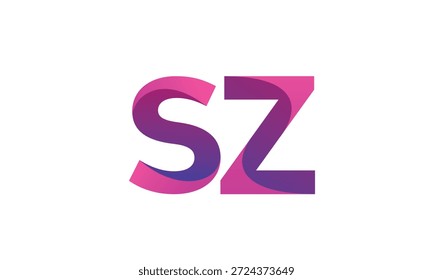 SZ Letter Gradient Monogram Logo for Modern Business Branding