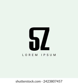 SZ letter logo design. SZ polygon, circle, triangle, hexagon, flat and simple style with white color variation letter logo set in one artboard. SZ minimalist and classic logo. SZ
