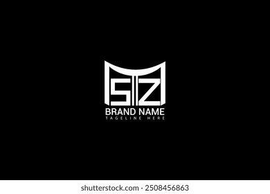 SZ letter logo design. SZ polygon, circle, triangle, hexagon, flat and simple style with white color variation letter logo set in one artboard. SZ minimalist