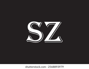 SZ letter logo and initial logo design