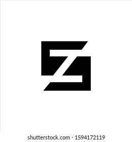 SZ Letter Logo Monogram Design Element Template