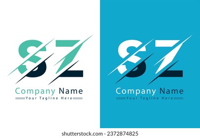 Elementos de concepto de diseño de vectores de logotipos de letras SZ