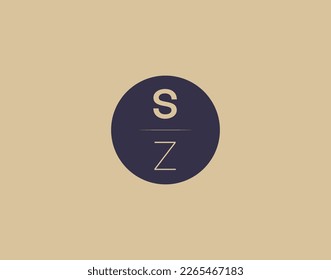 SZ letter modern elegant logo design vector images