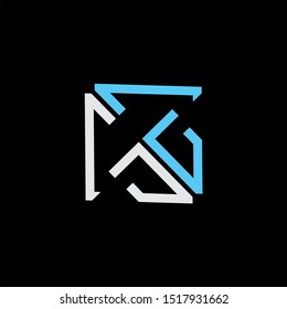 SZ Letter monogram with abstrac concept style design