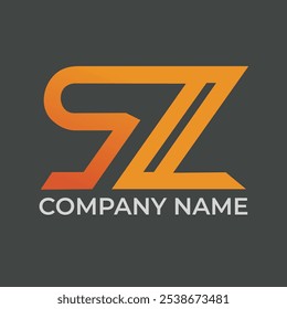 SZ letter simple flat and abstract logo design