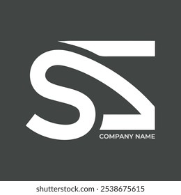 SZ letter simple logo design black and white