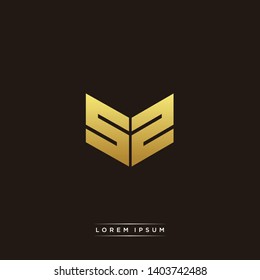 SZ Logo Letter Initial Logo Designs Templete with Gold and Black Background