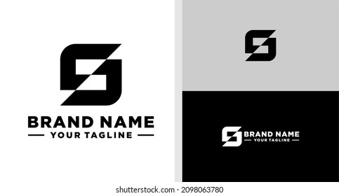 SZ LOGO MONOGRAM NEGATIVO ESPACIO EDITABLE