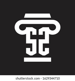 SZ Logo monogram with pillar style design template