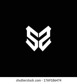 sz logo monogram with shield shape design template