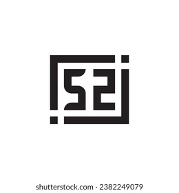 SZ minimalist geometric symbol logo in high quality professional design that will print well across any print media